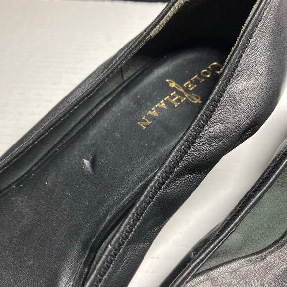 COLE HAAN Black Talia Leather Wedge 10 AA.  Great Used Condition - Picture 2 of 10